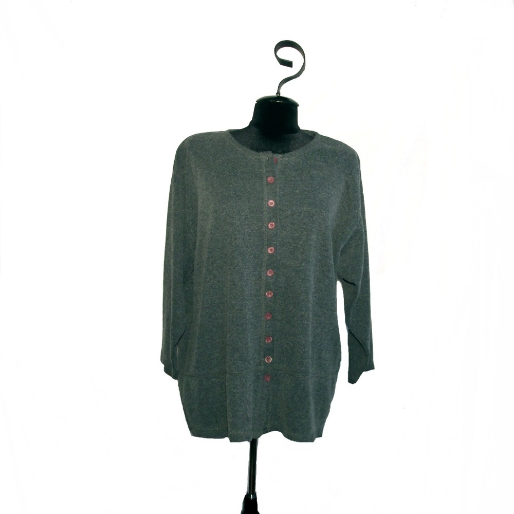 Sostanza Heather Green Cotton Cardigan Plus Size 2